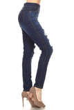 Women's Stretch Pull-On Skinny Ripped Distressed Denim Jeggings Regular-Plus Size