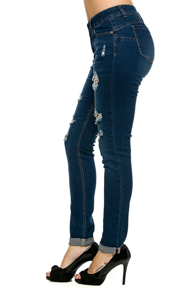 Wax Denim - Pantalones de jean, ajustados y elastizados, para mujeres