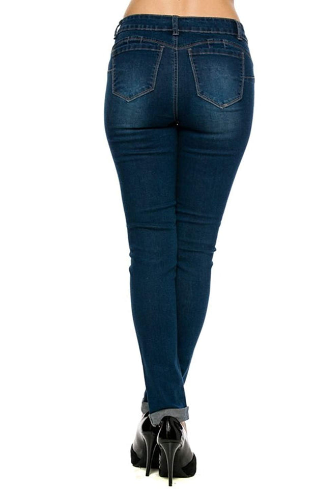 Wax Denim - Pantalones de jean, ajustados y elastizados, para mujeres