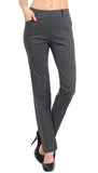 Pantalones rectos y ajustados, color liso y a rayas