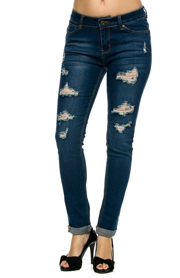 Wax Denim - Pantalones de jean, ajustados y elastizados, para mujeres