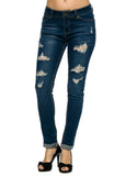 Wax Denim - Pantalones de jean, ajustados y elastizados, para mujeres