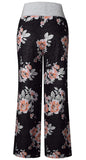 AMiERY - Pantalones de mujer con estampado floral y cordón para salón Palazzo