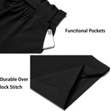 Freeprance Pantalón casual de mujer estilo bolsa de papel, cintura elástica, delgado, con bolsillos